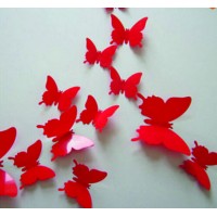 XMOM Samolepka na stenu motýle EDNA SA010 červené