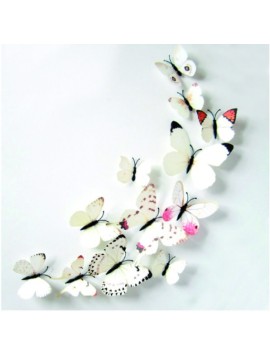 Samolepka biele-farebné motýle 1 balenie obsahuje 12 ks