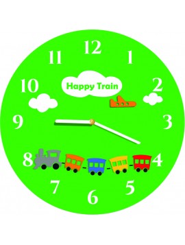 Nástenné hodiny pre deti zelené, hravé farby. Rozmer  30 x30 cm