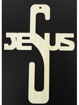 Drevená dekorácia krížik - Jesus, rozmer-250x180 mm