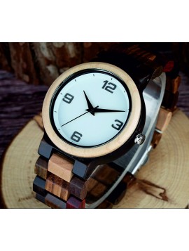 Fold Clasp Náramkové hodinky na ruku z dreva DH017 GEORGIA hnedé