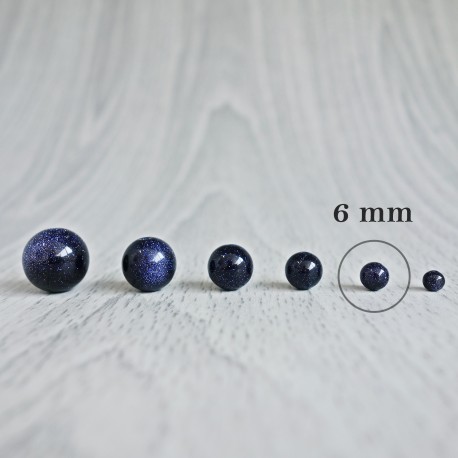 Aventurín modrý - korálka minerál - FI 6 mm