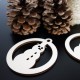 Snehuliak-drevená vianočná ozdoba, rozmer:79x90 mm