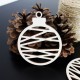 Dekorácia vyrobená z dreva-Vianočná guľa, rozmer: 79x90 mm