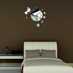 Nalepovacie nástenné hodiny zrkadlové (hodiny na stenu zrkadlo) VÍLA AMALKA, 45x45 cm