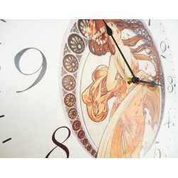 Nástenné hodiny krásna panna   MDF . Fi 30 cm