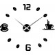 Veľké nástenné hodiny nalepovacie COFFE PLEXI