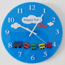 Nástenné hodiny modré do detskej izby . Rozmer  30 x30 cm