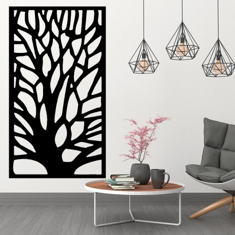 Obraz na stenu vyrezávaný z drevenej preglejky strom GUTE