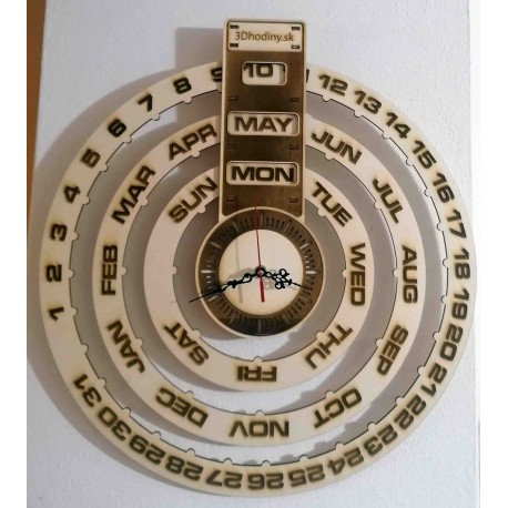 SENTOP Drevený kalendár + hodiny z dreva gravírované laserom JOGBEL II GB PR0161 topoľ