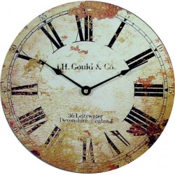 Drevené hodiny Retro edícia. Materiál: MDF, rozmer: Fi 15 cm ROMANOV